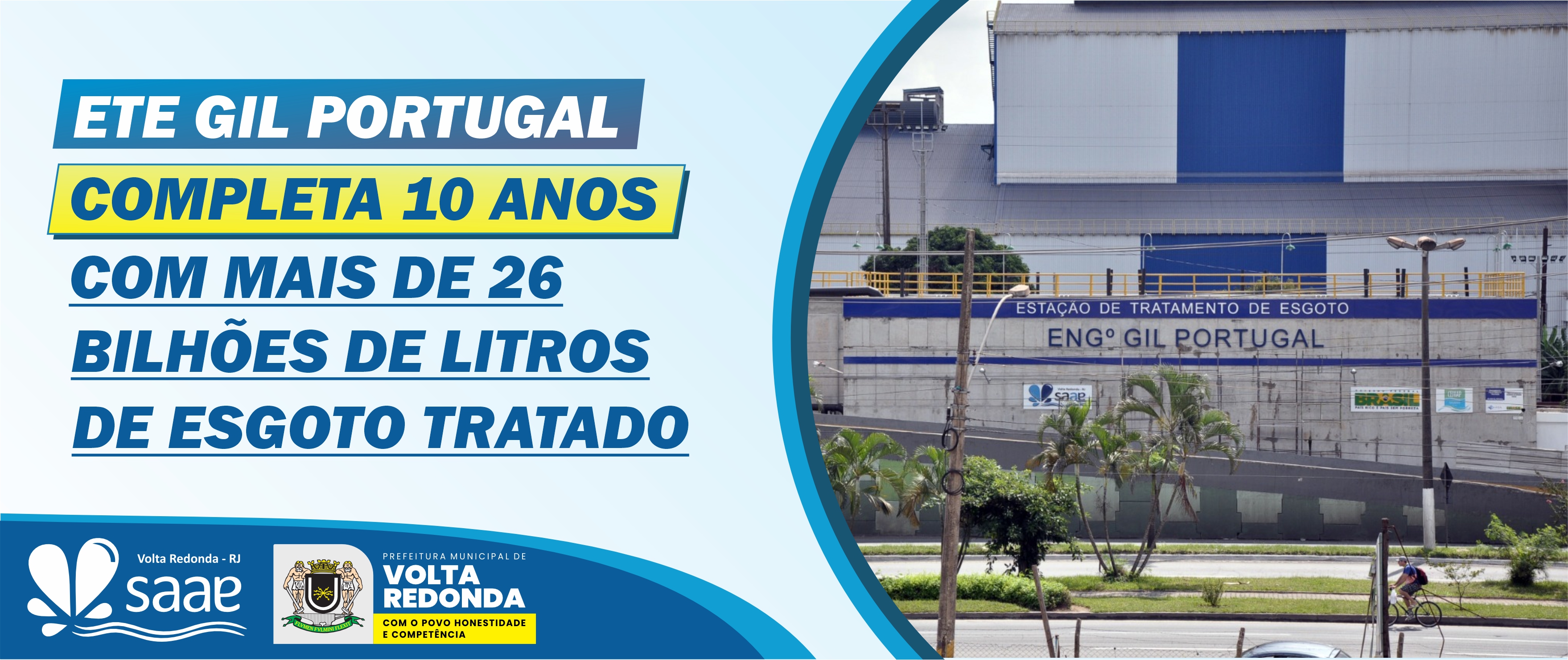 ETE Gil Portugal completa 10 anos com mais de 26 bilhões de litro de esgoto tratado