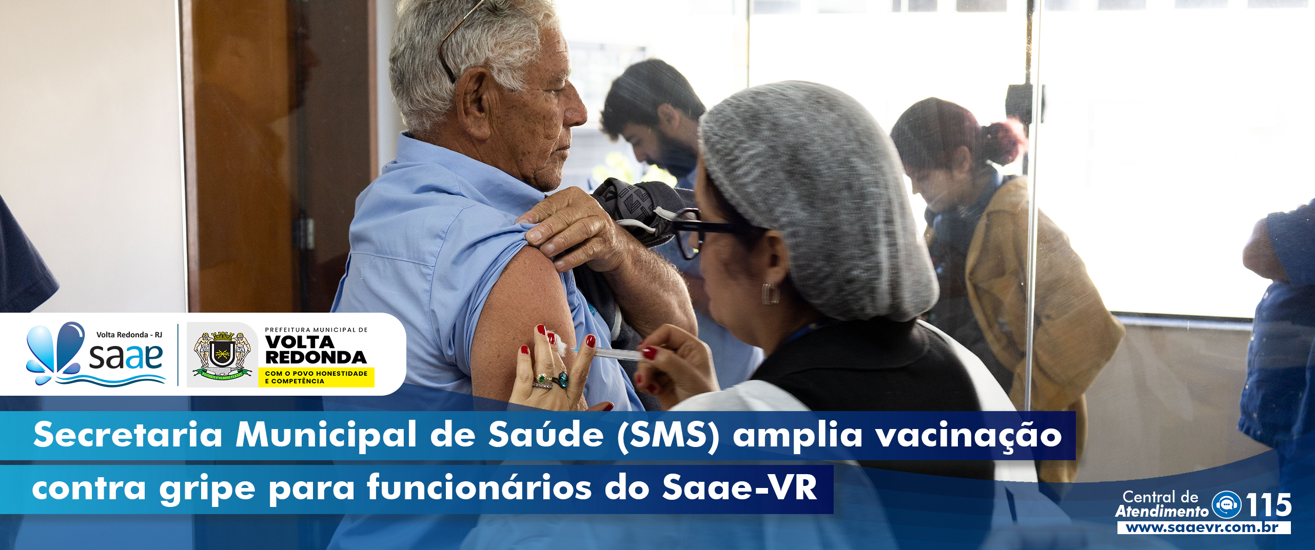Secretaria Municipal de Saúde (SMS) amplia vacinação contra a gripe para funcionários do Saae-VR