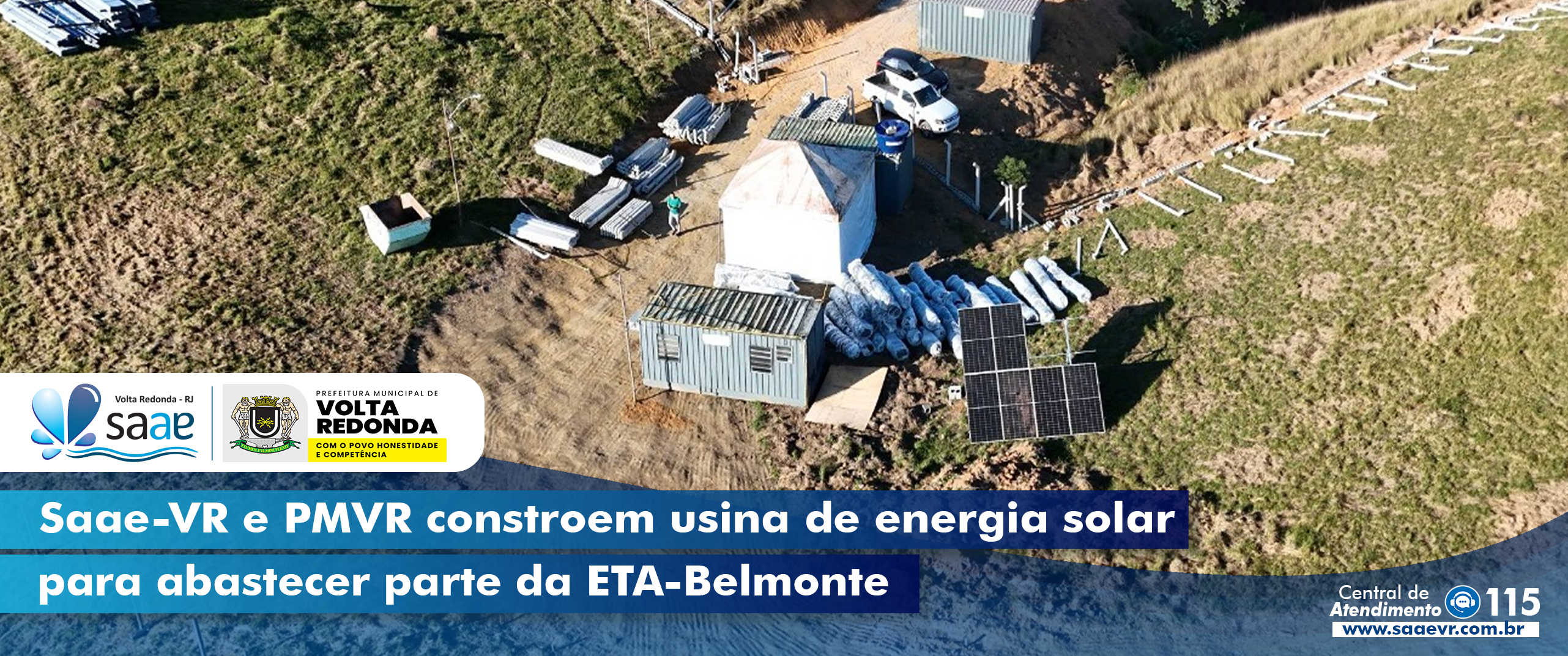 Saae-VR e PMVR constroem usina de energia solar para abastecer parte da ETA Belmonte