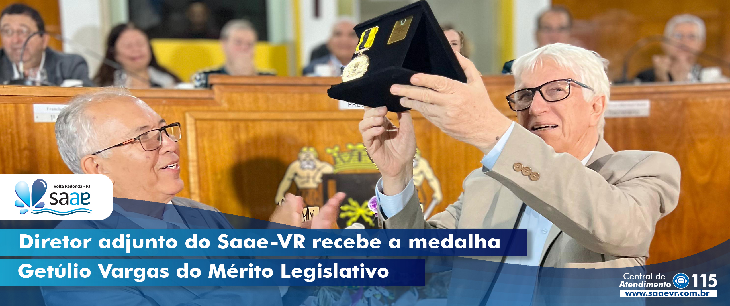Diretor adjunto do Saae-VR recebe a Medalha Getlio Vargas do Mrito Legislativo