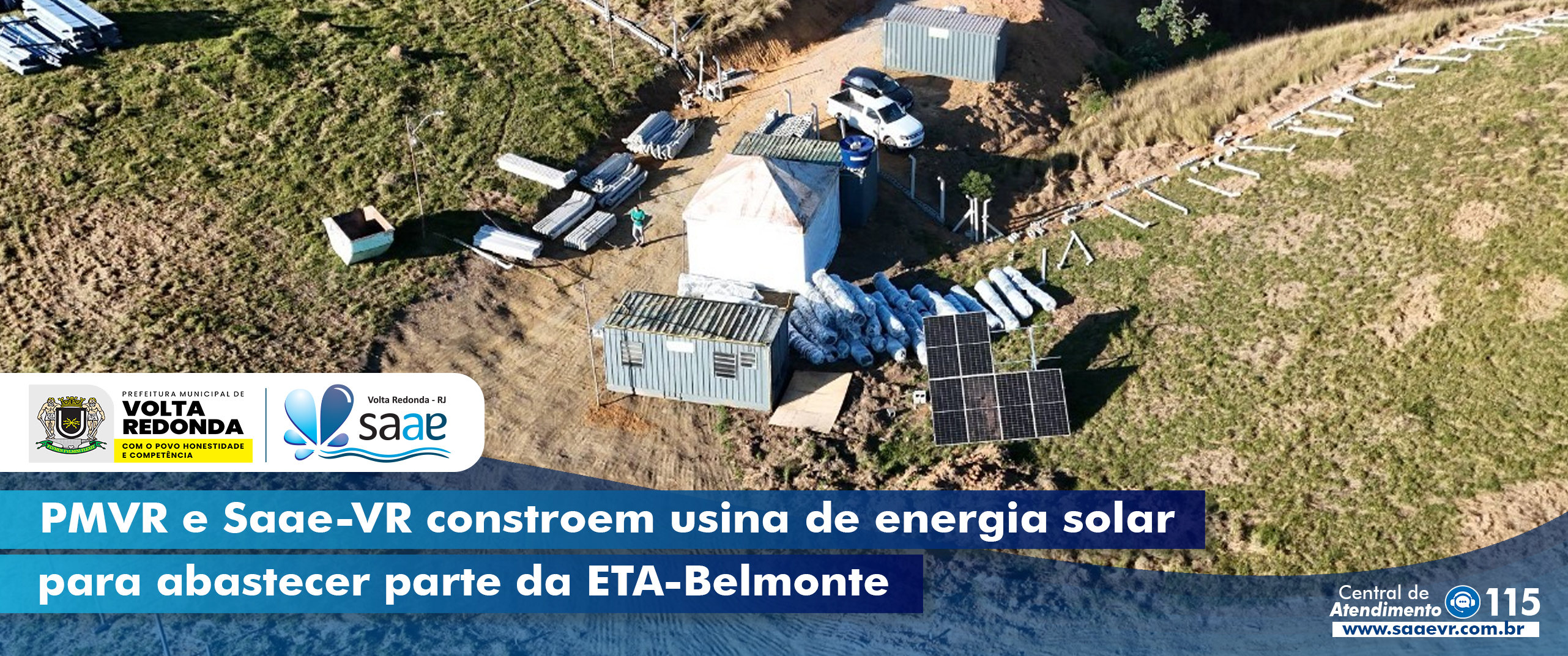 Saae-VR e PMVR constroem usina de energia solar para abastecer parte da ETA Belmonte