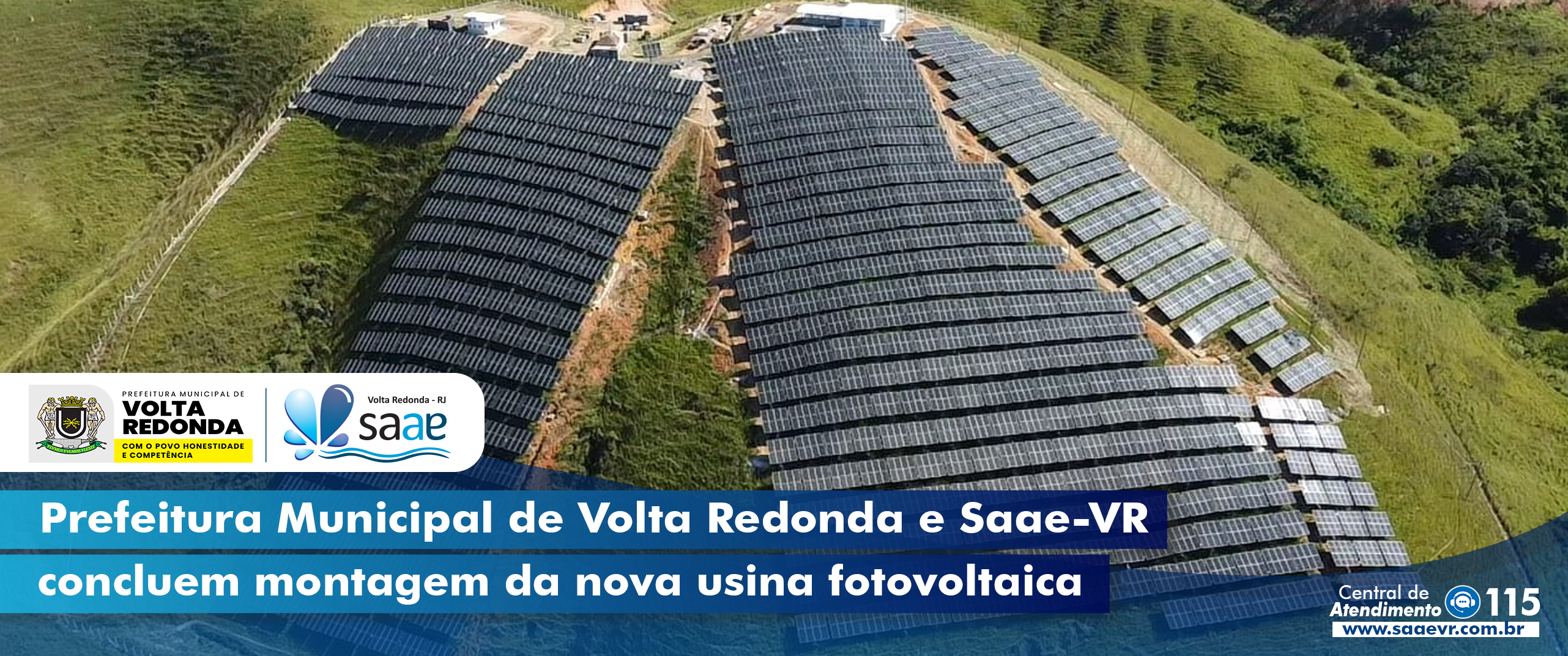Prefeitura Municipal de Volta Redonda e Saae-VR concluem montagem da nova usina fotovoltaica